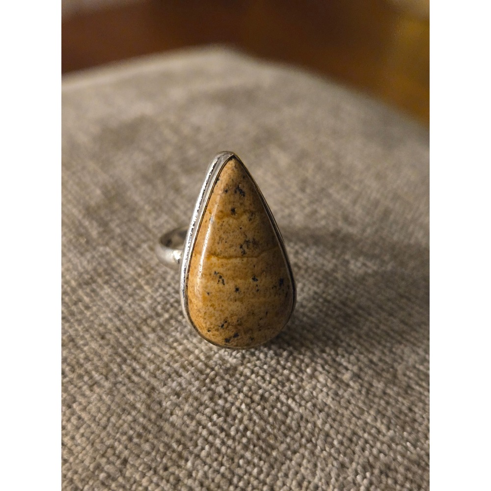 Jasper Sterling Ring Vintage Petite  Sz 4